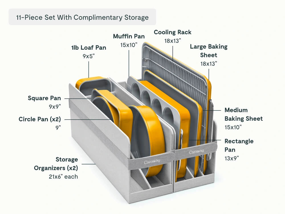 Bakeware Set - 11-Piece Set With Storage Organizers - US 6760