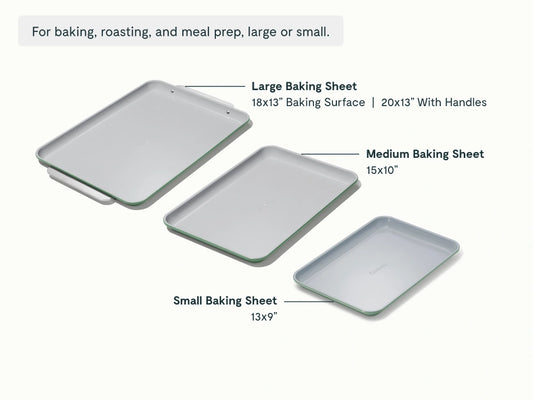 Baking Sheet Trio - 18x13", 15x10" & 13x9” Non-Stick Ceramic Sheets - US 2870