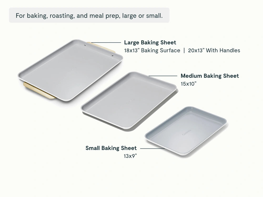 Baking Sheet Trio - 18x13", 15x10" & 13x9” Non-Stick Ceramic Sheets - US 1736