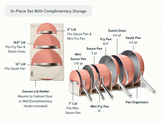 Cookware & Minis Set - 16-Piece Ceramic Set With Complimentary Storage - US 5440