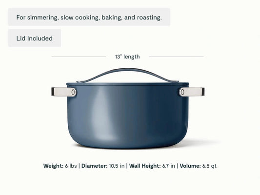 Dutch Oven - 6.5 qt Non-Stick Ceramic Pan With Lid - US 8307