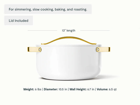 Dutch Oven - 6.5 qt Non-Stick Ceramic Pan With Lid - US 1616