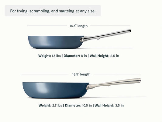 Fry Pan Trio with Glass Lids - 6-Piece Set of Ceramic-Coated Pans With Glass Lids - US 5023