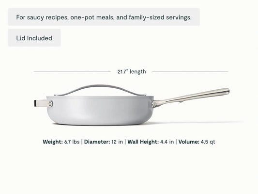Sauté Pan Duo - 4-Piece Set of Non-Stick Ceramic Pans With Lids - US 4426