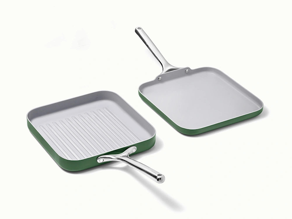 Square Pan Duo - 11” Non-Stick Ceramic Grill & Griddle Pans - US 3048