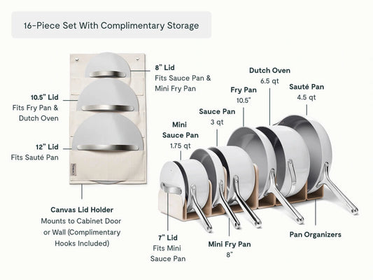 Cookware & Minis Set - 16-Piece Ceramic Set With Complimentary Storage - US 7196