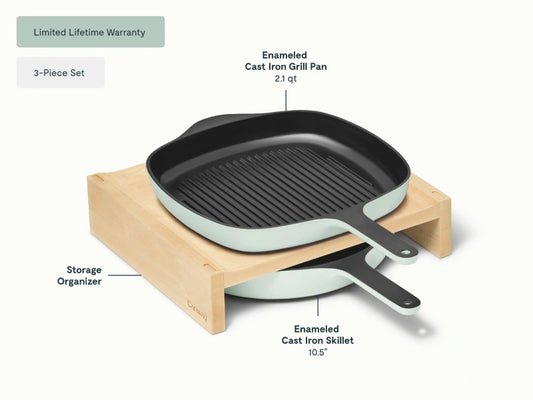 Cast Iron Skillet & Grill Pan Duo - Versatile duo for grilling, searing, and frying with even heat and easy cleanup. - US 0530