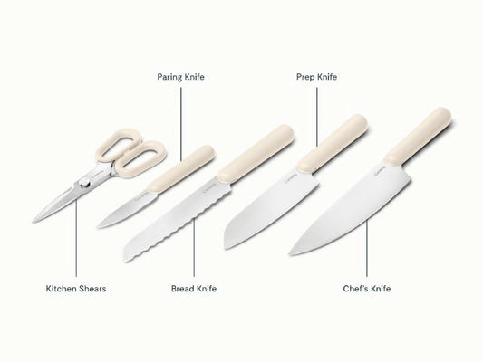 Knife Set - 4 essential knives, made with premium German stainless steel, and a pair of shears. - US 4910