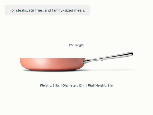 Large Fry Pan - 12” Non-Stick Fry Pan for Family-Sized Cooking - US 1723