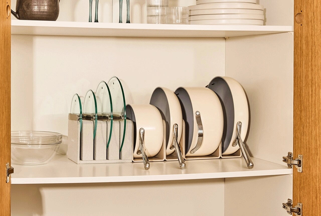 Lid Organizer - 4-slot magnetic storage system to house any Caraway lid, size & material. - US 7215