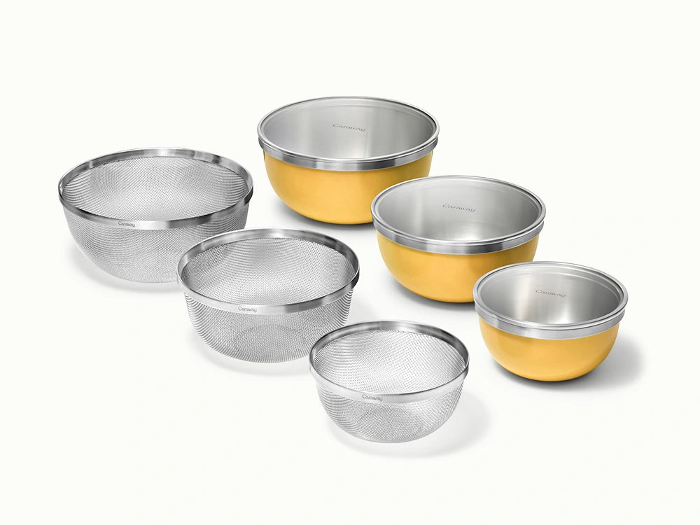 Mixing Bowl & Strainer Set - 9-Piece Set for Clean Mixing and Straining - US 6568