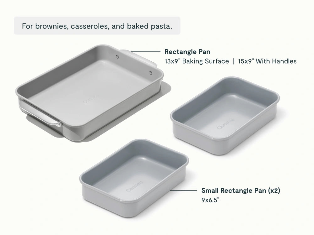 Rectangle Pan Trio - 13x9" & 9x6.5" Non-Stick Ceramic Baking Pans - US 4131