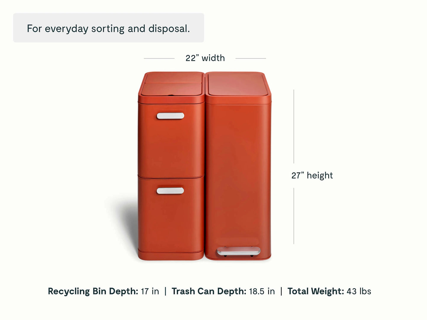 Trash & Recycling Duo (Slim) - A Cohesive System for Clean Sorting & Disposal - US 1511