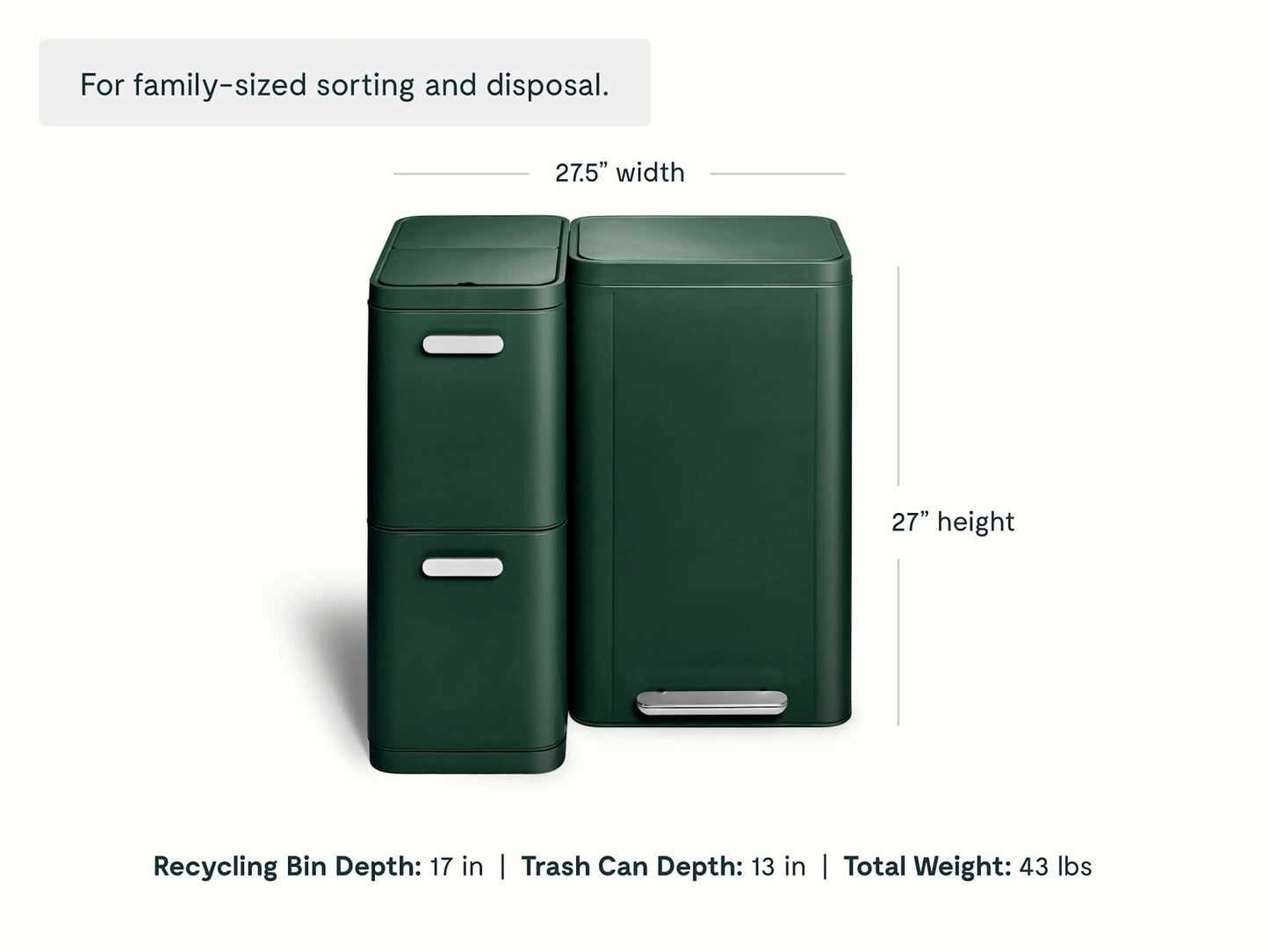 Trash & Recycling Duo (Rectangular) - A Cohesive System for Clean Sorting & Disposal - US 7273