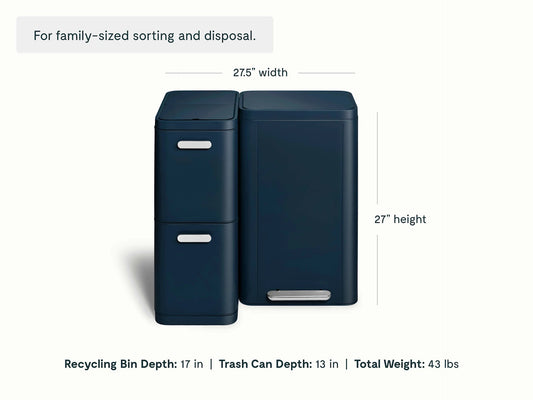 Trash & Recycling Duo (Rectangular) - A Cohesive System for Clean Sorting & Disposal - US 8372