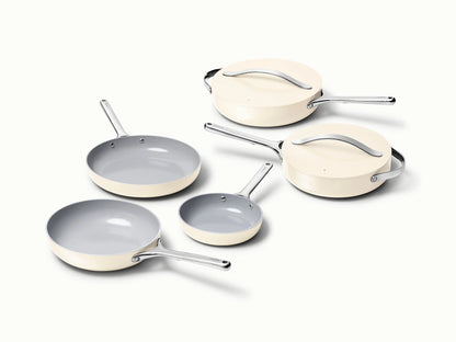 7pc Fry &amp; Sauté Set - 7-Piece Set of Ceramic-Coated Pans With Lids - US 9865