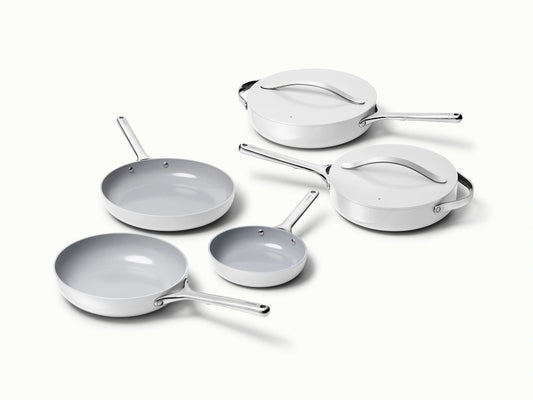 7pc Fry &amp; Sauté Set - 7-Piece Set of Ceramic-Coated Pans With Lids - US 0249