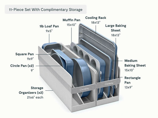 Full Ceramic Bakeware Set - 22-Piece Set With Complimentary Storage - US 2173