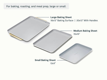 Complete Baking Sheet Bundle - Set of 4 Non-Stick Ceramic Baking Sheets - US 3738