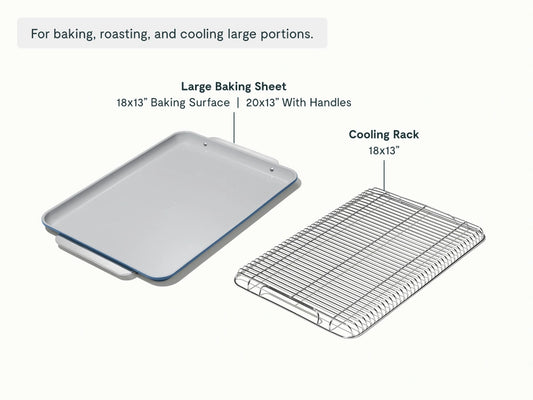 Baking &amp; Cooling Duo - 18x13” Non-Stick Ceramic Sheet With Steel Rack - US 5616