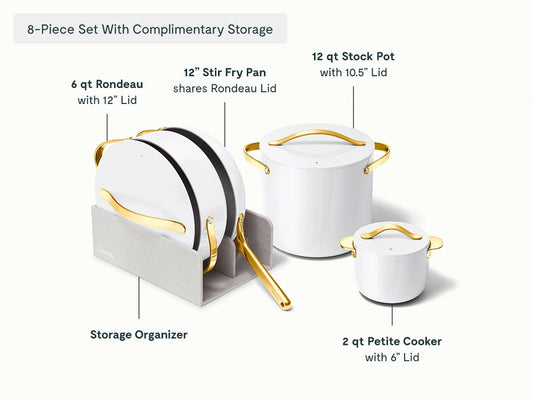Cookware+ Set - 8-Piece Ceramic Set With Complimentary Storage - US 2205