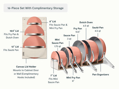 Full Ceramic Cookware Bundle - 31-Piece Ceramic Set With Complimentary Storage - US 4606