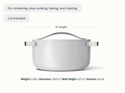 Dutch Oven - 6.5 qt Non-Stick Ceramic Pan With Lid - US 6733
