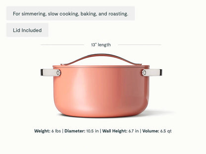 Dutch Oven - 6.5 qt Non-Stick Ceramic Pan With Lid - US 4144