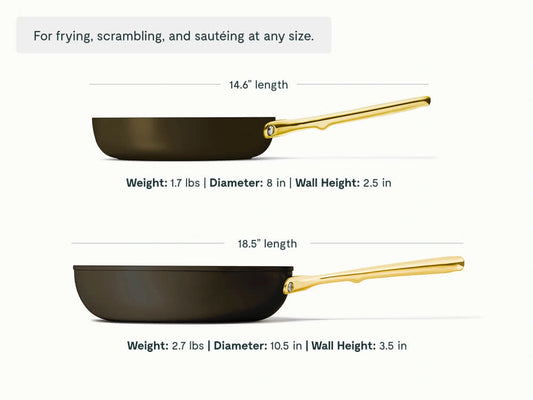 Fry Pan Trio with Glass Lids - 6-Piece Set of Ceramic-Coated Pans With Glass Lids - US 0791