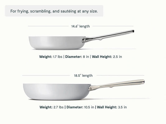 Fry Pan Trio with Glass Lids - 6-Piece Set of Ceramic-Coated Pans With Glass Lids - US 4873