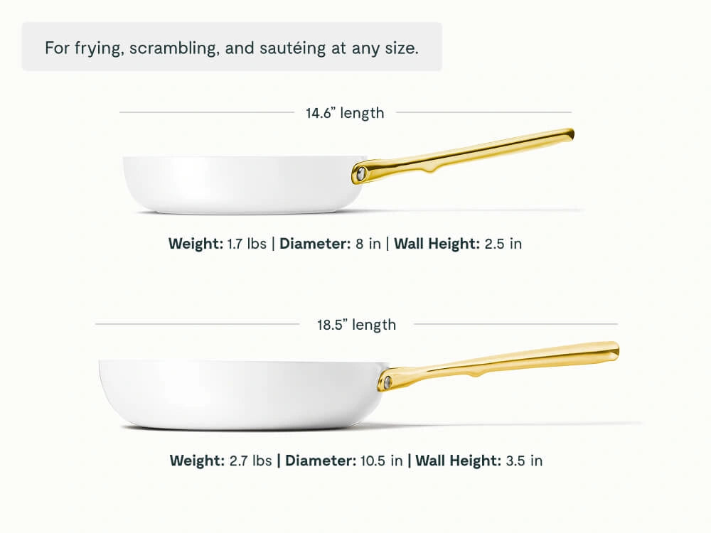 Fry Pan Duo - 8” &amp; 10.5” Non-Stick Ceramic Fry Pans - US 9476