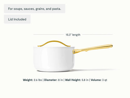 Daily Duo - 3-Piece Set of Ceramic-Coated Pans With Lid - US 9211