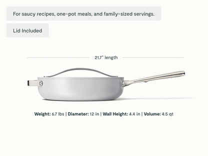 Sauté Pan Duo - 4-Piece Set of Non-Stick Ceramic Pans With Lids - US 4426