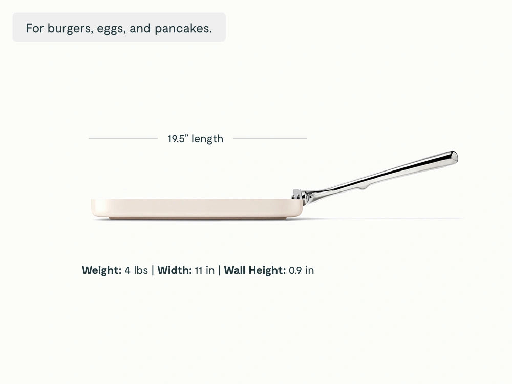Square Griddle Pan - 11” Non-Stick Ceramic Square Pan - US 3233