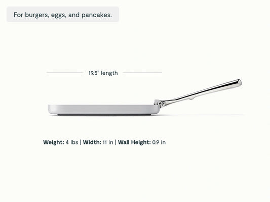Square Griddle Pan - 11” Non-Stick Ceramic Square Pan - US 8517
