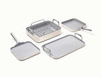 Squareware Set - 7-Piece Set of Ceramic-Coated Pans With Complimentary Storage - US 1498