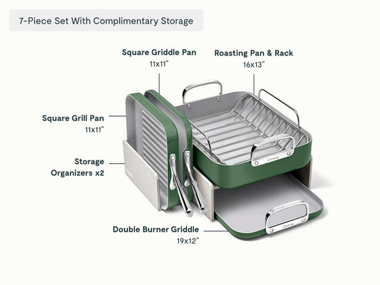 Squareware Set - 7-Piece Set of Ceramic-Coated Pans With Complimentary Storage - US 2008