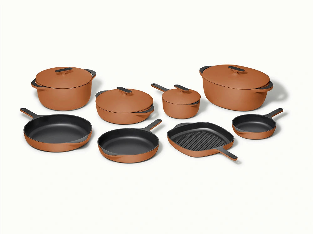 Deluxe Enameled Cast Iron Set - 16-Piece Set With Complimentary Storage Organizer - US 0230
