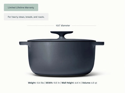 6.5 qt Enameled Cast Iron Dutch Oven - 6.5qt Dutch Oven with excellent heat retention for hearty stews, breads, and roasts. - US 0125