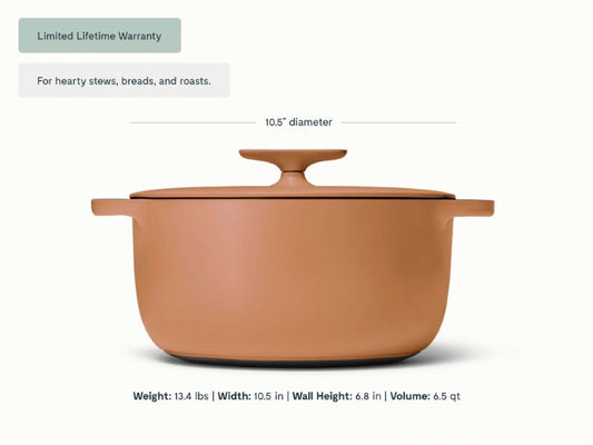 6.5 qt Enameled Cast Iron Dutch Oven - 6.5qt Dutch Oven with excellent heat retention for hearty stews, breads, and roasts. - US 7439