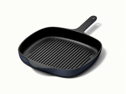 10.5” Enameled Cast Iron Grill Pan - 10.5” Grill Pan with high ridges for perfect sear marks on meats and veggies. - US 4686