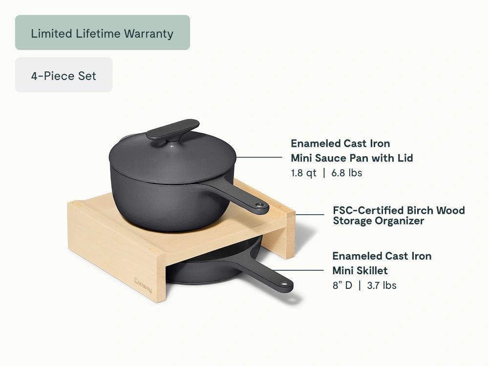 Enameled Cast Iron Mini Duo - 4-Piece Set With Complimentary Storage - US 3327