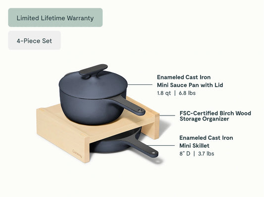 Enameled Cast Iron Mini Duo - 4-Piece Set With Complimentary Storage - US 9799