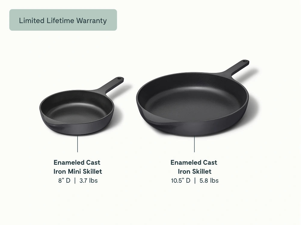 Enameled Cast Iron Skillet Duo - Durable Pair With Excellent Heat Retention - US 0839