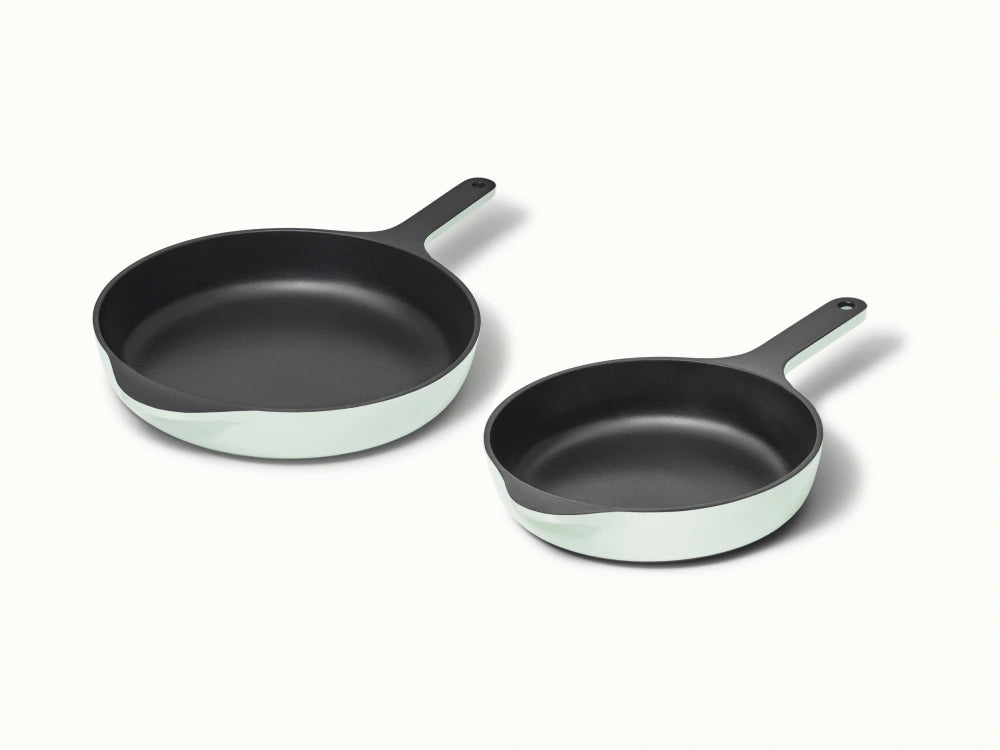Enameled Cast Iron Skillet Duo - Durable Pair With Excellent Heat Retention - US 1283