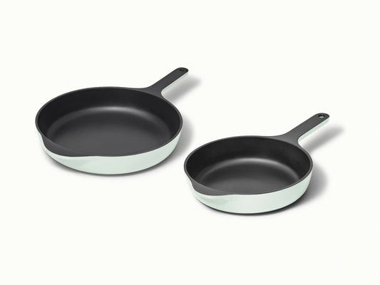 Enameled Cast Iron Skillet Duo - Durable Pair With Excellent Heat Retention - US 1283