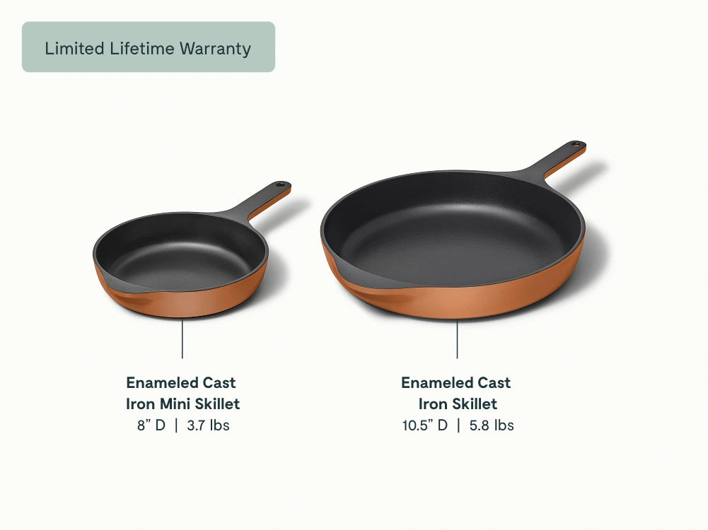 Enameled Cast Iron Skillet Duo - Durable Pair With Excellent Heat Retention - US 4102