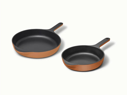 Enameled Cast Iron Skillet Duo - Durable Pair With Excellent Heat Retention - US 4102