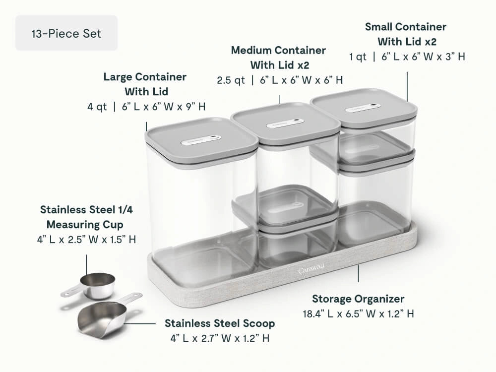 Glass Airtight Container Set - 13-Piece Set With Complimentary Storage - US 4813