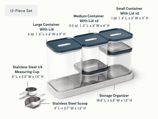 Glass Airtight Container Set - 13-Piece Set With Complimentary Storage - US 2224